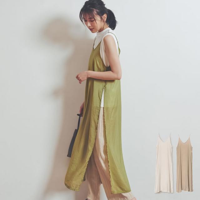 お家で洗える シアーキャミワンピース レディース キャミワンピース レイヤードワンピース ワンピース シアー シースルーの通販はau Pay マーケット Re Edit リエディ