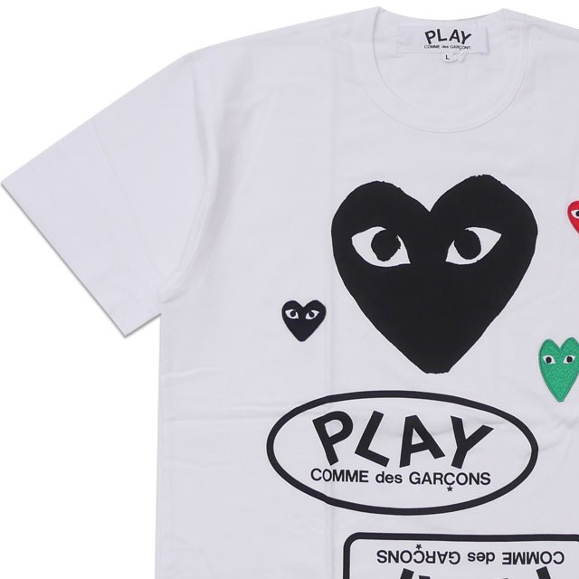 新品 プレイ コムデギャルソン Play Comme Des Garcons Mens Multiple Heart Printed S S T Shirt Tシャツ Whitexblack 半袖tシャツの通販はau Pay マーケット クリフエッジ