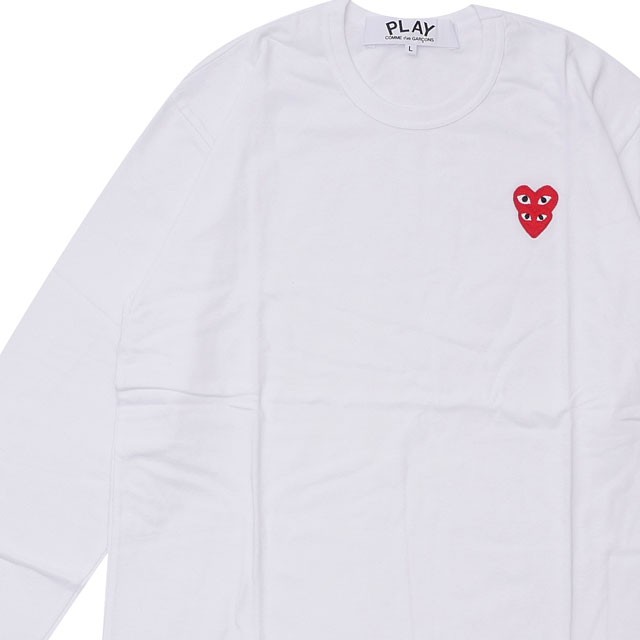 新作 新品 プレイ コムデギャルソン Play Comme Des Garcons Mens Double Red Heart L S T Shirt 長袖tシャツ White ホワイト 白 Toの通販はau Pay マーケット クリフエッジ