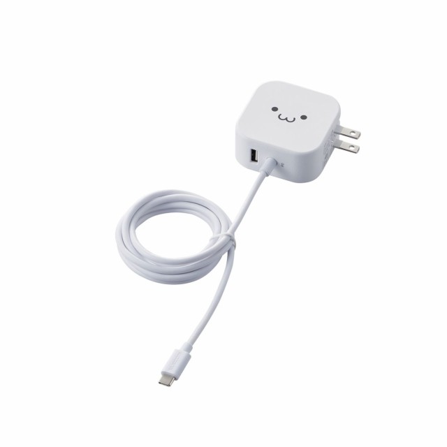 他サイト： AC充電器/スマホ・タブレット用/USB Power Delivery準拠/20W+12W/USB-Cケーブル一体型/1.5m/の商品画像