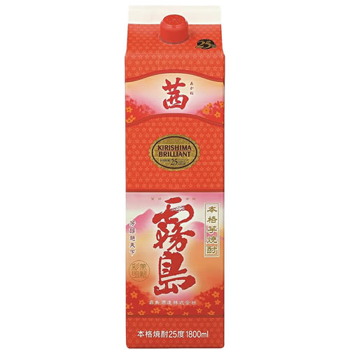 他サイト： 紙パック 茜霧島 1800ml 25度 【12個まで1個口配送可能】本格芋焼酎 霧島酒造 宮崎県 ギフト プレゼント(49727の商品画像