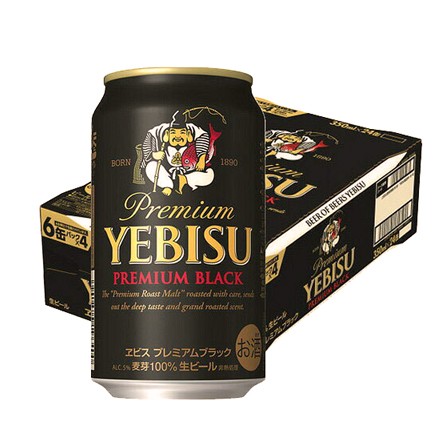 他サイト： サッポロ ヱビス プレミアム ブラック 350ml缶×24缶 ケース ビール ギフト プレゼント(4901880914196)の商品画像