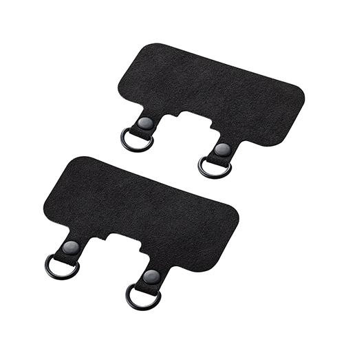 他サイト： エレコム(ELECOM) P-STHD2BKN(ブラック) スマホ ストラップホルダー シート スピ-カ-穴用 2口タイプ 2枚の商品画像