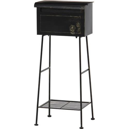 他サイト： 不二貿易 【組立品】ガーデンポスト(オブジェ) ローズ ブラック 横型 ブラックの商品画像