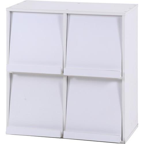 他サイト： 不二貿易 【組立品】ディスプレイラック 4マス ホワイト DP8085WH 87008の商品画像