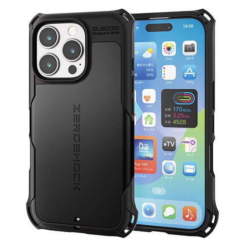 他サイト： エレコム(ELECOM) PM-A24CZEROBK(ブラック) iPhone16 Pro用ケース ハイブリッド 衝撃吸収 カメの商品画像