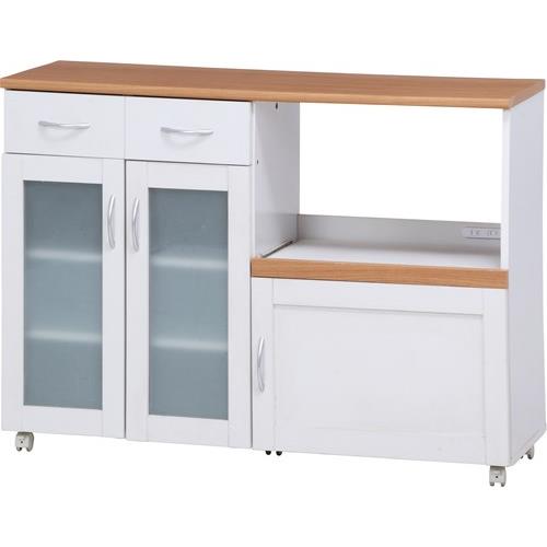 他サイト： 不二貿易 【組立品】 キッチンカウンター サージュ WH×NA 120幅 96820の商品画像