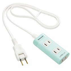 他サイト： パナソニック(Panasonic) WHA2413GP(グリーン) ザ・タップQ 電源タップ 3個口 1mの商品画像
