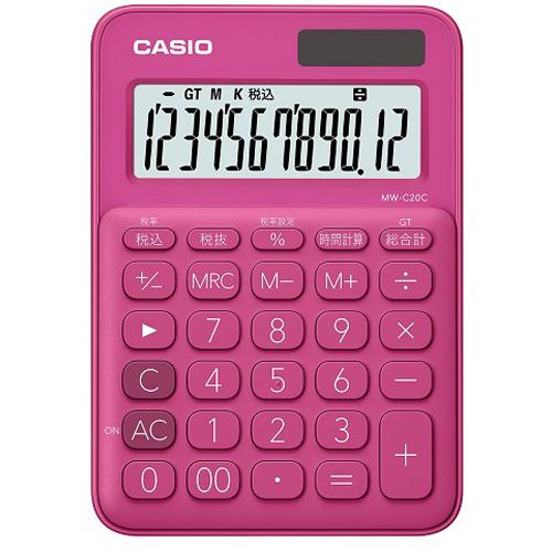 他サイト： CASIO(カシオ) MW-C20C-RD(ビビッドピンク) カラフル電卓 12桁の商品画像