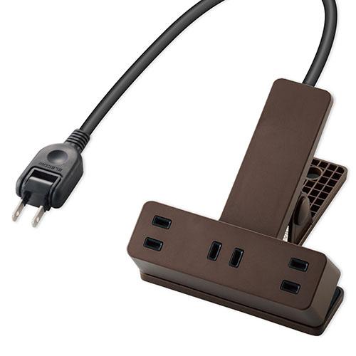 他サイト： エレコム(ELECOM) T-KF03-2325BR ブラウン ほこり防止/雷ガード付タップ 延長コード 2ピン 3個口 2.5の商品画像