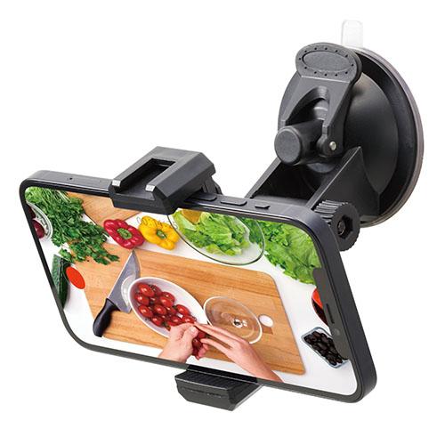 他サイト： エレコム(ELECOM) P-STSRSUBK(ブラック) スマホ用ホルダー 吸盤タイプ 縦横撮り対応の商品画像