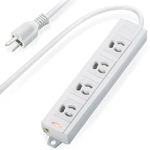 他サイト： エレコム(ELECOM) T-ECOH3430NM(グレー) 電源タップ マグネット付 延長コード 3ピン 4個口 3mの商品画像