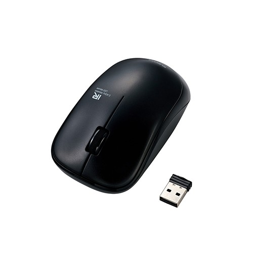 他サイト： エレコム(ELECOM) M-FIR08DRBK(ブラック) ワイヤレスIR LEDマウス 3ボタン Mサイズの商品画像