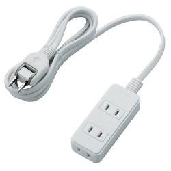 他サイト： エレコム(ELECOM) T-ST02-22320WH(ホワイト) 電源タップ ほこりシャッター付 延長コード 2ピン 3個口 の商品画像