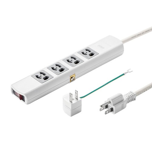 他サイト： サンワサプライ TAP-34MG-3(ホワイト) 電源タップ 4個口 3mの商品画像