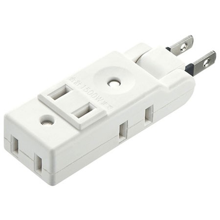 他サイト： サンワサプライ スイングミニタップ 4個口(上挿し1・横挿し3) TAP-AC10W(ホワイト)の商品画像