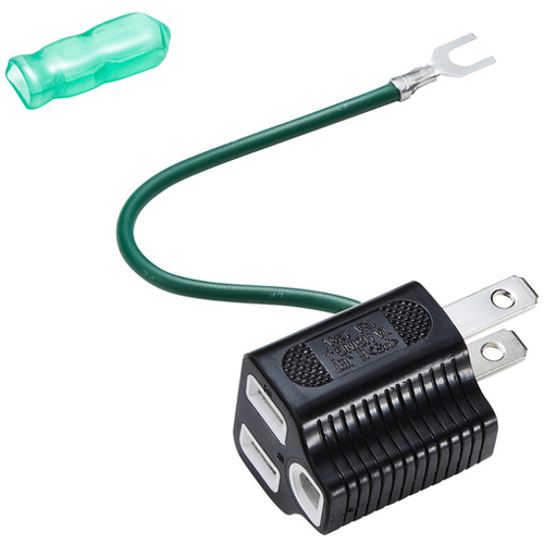 他サイト： サンワサプライ TAP-AD8BK 3P→2P変換アダプタの商品画像