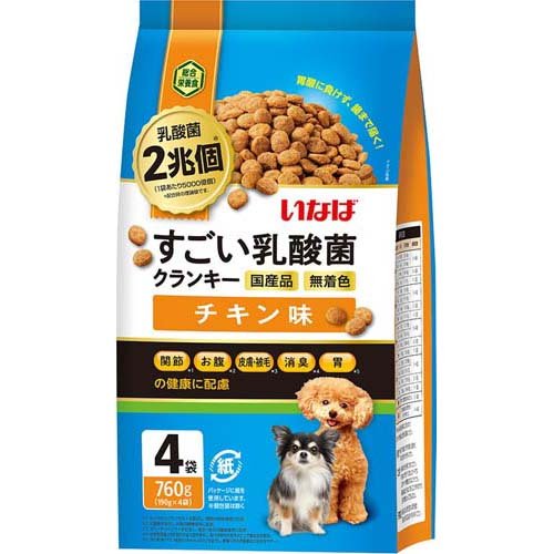 他サイト： いなば すごい乳酸菌 クランキー チキン味(190g*4袋入)[ドッグフード(ドライフード)]の商品画像