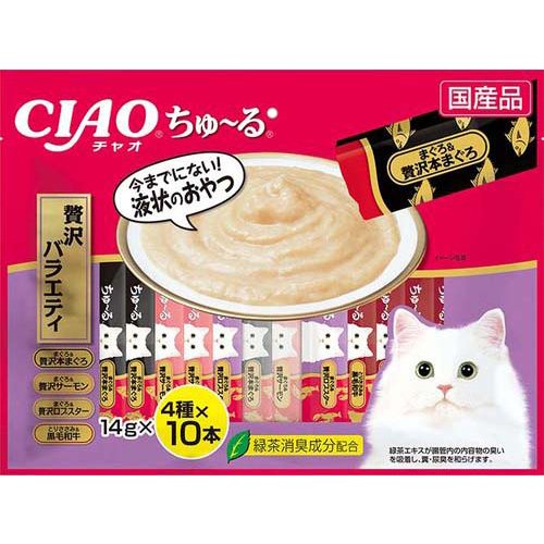 他サイト： チャオ ちゅ〜る 贅沢バラエティ(14g*40本入)[猫のおやつ・サプリメント]の商品画像
