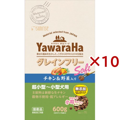 他サイト： ヤワラハ グレインフリー ソフト チキン&野菜入り(600g×10セット)[ドッグフード(ドライフード)]の商品画像