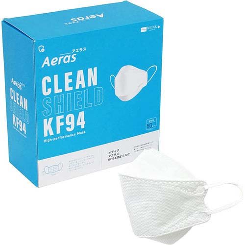 他サイト： MEDIK KF94マスク Aeras アエラスマスク 立体3D 大人用 MCH-A153-50(50枚入)[立体マスク]の商品画像