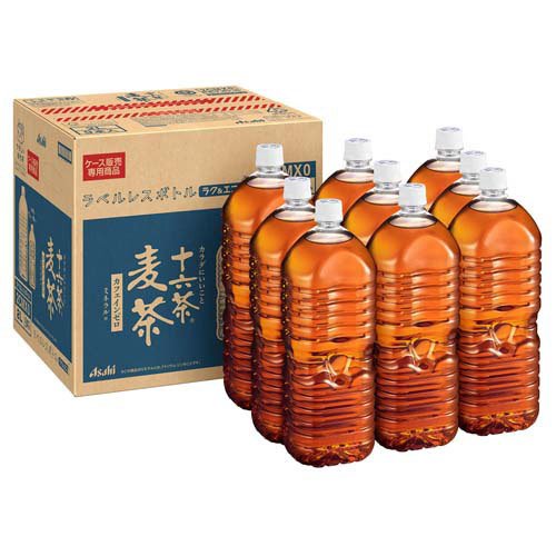 他サイト： アサヒ 十六茶麦茶 ラベルレス ペットボトル(2L×9本入)[麦茶]の商品画像