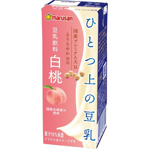 他サイト： マルサン ソイプレミアム ひとつ上の豆乳 白桃(200ml*24本セット)[豆乳]の商品画像