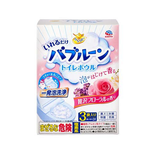 他サイト： らくハピ いれるだけバブルーン トイレボウル 洗剤 贅沢フローラルの香り(3袋入)[トイレ用洗剤]の商品画像