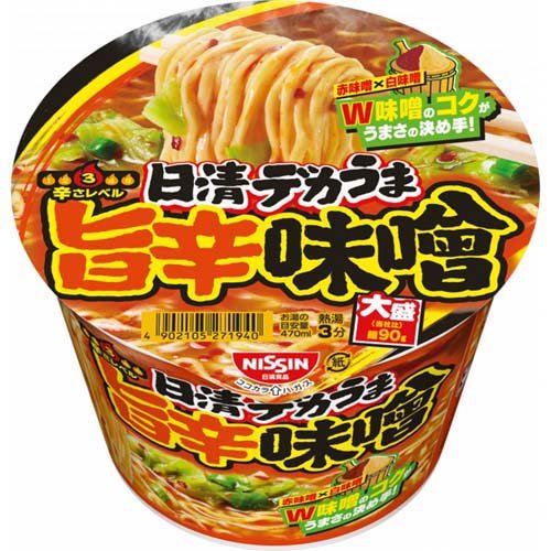 他サイト： 日清デカうま 旨辛味噌 ケース(106g*12食入)[インスタント食品 その他]の商品画像