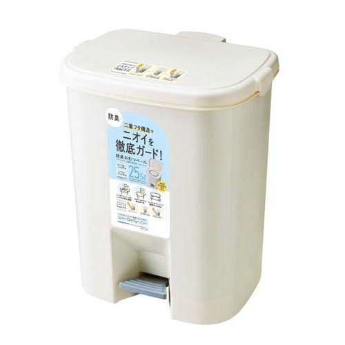 他サイト： 防臭おむつペール 25.5L ペダル式 ホワイト(1個)[おむつ処理]の商品画像