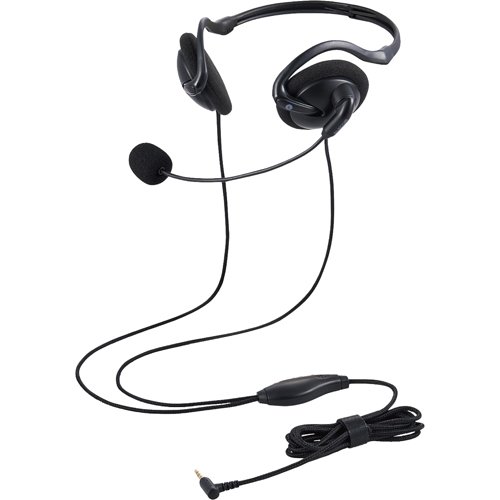 他サイト： エレコム ヘッドセット ネックバンド 有線 両耳 折りたたみ式 黒 HS-NB06TBK(1個)[ヘッドセット・イヤホン類]の商品画像