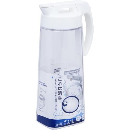 他サイト： タテヨコイージーケア ピッチャー 冷水筒 ホワイト 2.1L K-1276W(1個)[キッチン用品 その他]の商品画像