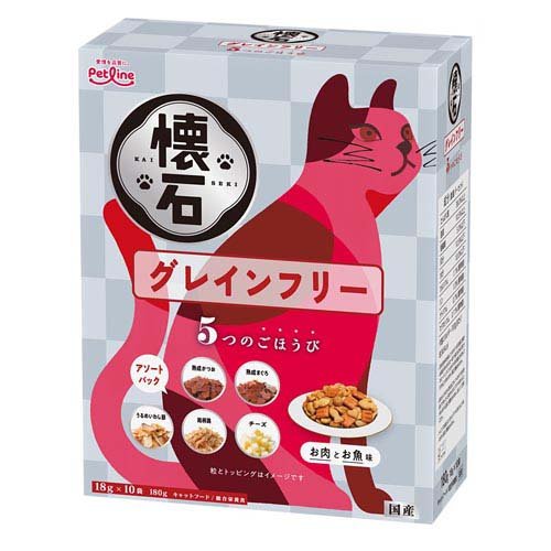 他サイト： 懐石 5つのごほうび グレインフリー 猫用(180g)[キャットフード(ドライフード)]の商品画像