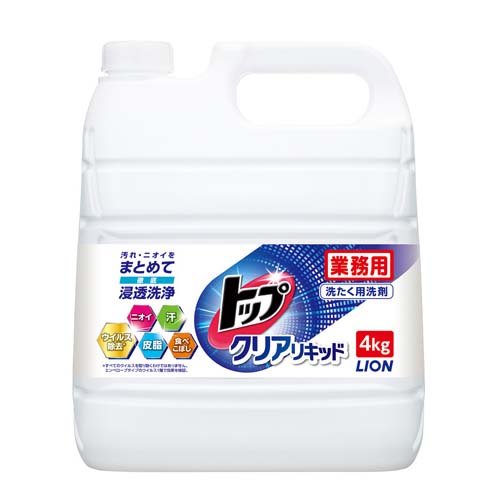 他サイト： トップ クリアリキッド 洗濯洗剤 詰め替え 大容量 業務用(4kg)[洗濯洗剤(液体)]の商品画像