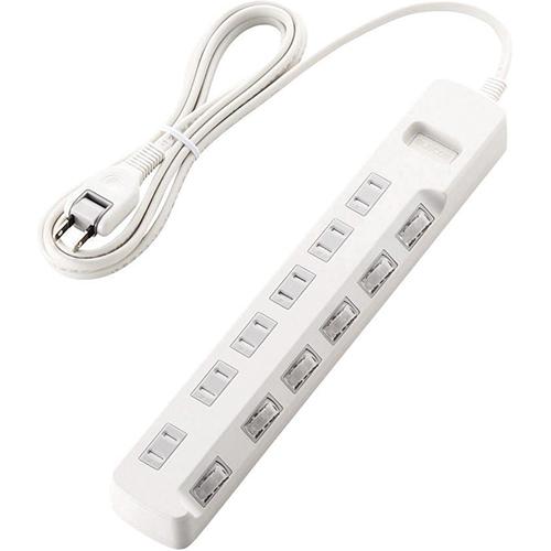 他サイト： エレコム 延長コード 電源タップ 2.5m 2P 6個口 個別スイッチ 雷ガード T-K6A-2625WH(1個入)[生活用品 の商品画像
