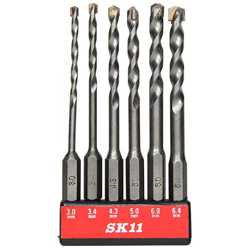 他サイト： 藤原産業 SK11 コンクリートドリルセット 六角軸 6本組 SICD-1(1セット)[工具]の商品画像