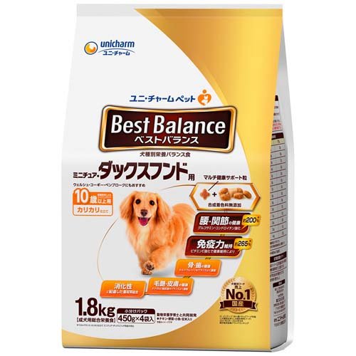 他サイト： ベストバランス カリカリ仕立て ミニチュア・ダックスフンド用 10歳以上用(1.8kg)[ドッグフード(ドライフード)]の商品画像