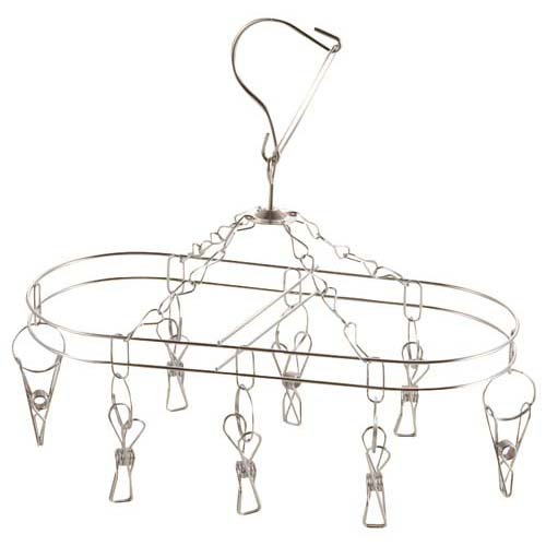 他サイト： メタリア ステンレス スマートハンガー ピンチ8個付き HB-6172 洗濯物干し(1個)[洗濯ハンガー]の商品画像