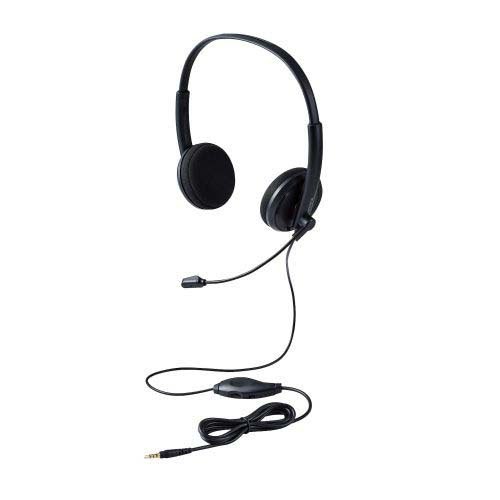 他サイト： エレコム ヘッドホン マイク付き 有線 3.5mm 接続 オーバーヘッドタイプ ブラック(1個)[ヘッドセット・イヤホン類]の商品画像