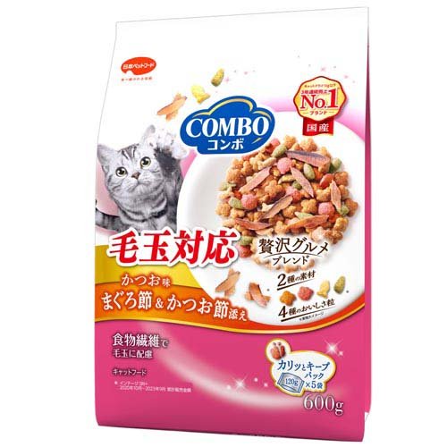 他サイト： コンボ キャット 毛玉対応 かつお味・まぐろ節・かつお節添え(600g)[キャットフード(ドライフード)]の商品画像