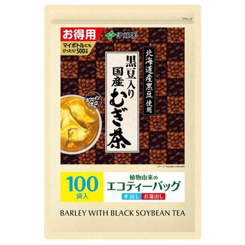 他サイト： 伊藤園 黒豆入り 国産むぎ茶 ティーバッグ(4.0g*100袋入)[麦茶]の商品画像