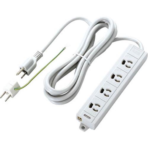 他サイト： エレコム 延長コード 電源タップ 3m 3P 4個口 3P→2P変換アダプタ付 T-ECOH3430NM(1個入)[OA商品]の商品画像