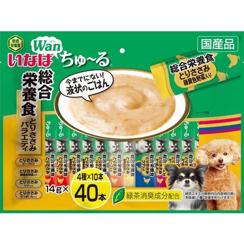 他サイト： いなば Wanちゅ〜る 総合栄養食 とりささみバラエティ(14g*40本)[犬のおやつ・サプリメント]の商品画像