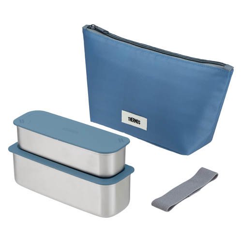他サイト： サーモス 食洗機対応 フレッシュランチボックス 635ml グレーネイビー DSA-605W GNV(1セット)[弁当箱]の商品画像