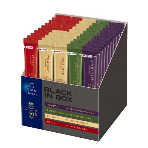 他サイト： AGF ちょっと贅沢な珈琲店 ブラックインボックス インスタントコーヒー 産地アソート(2g*50本入)[スティックコーヒー]の商品画像