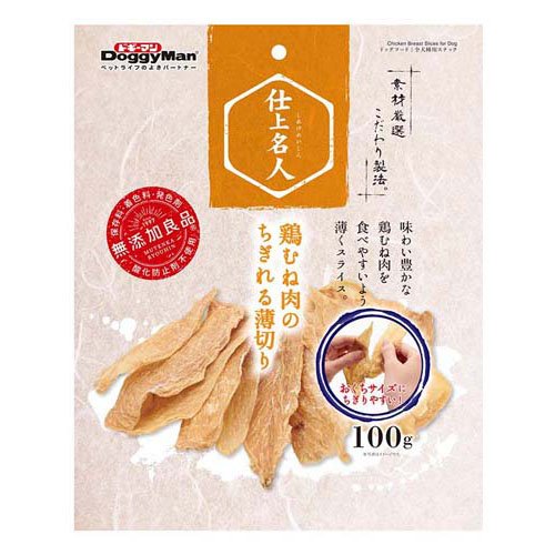 他サイト： ドギーマン 仕上名人 鶏むね肉のちぎれる薄切り(100g)[犬のおやつ・サプリメント]の商品画像