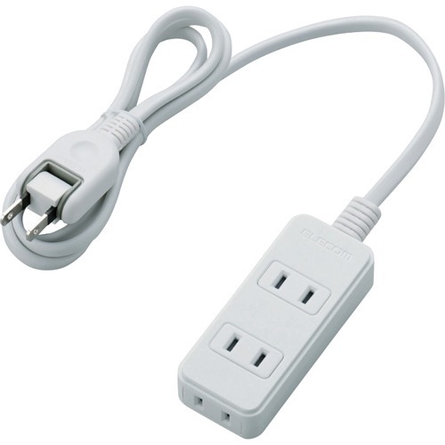 他サイト： エレコム 延長コード 電源タップ 1m 2P 3個口 スタンダード スイング T-TS02-2310WH(1個)[OA商品]の商品画像