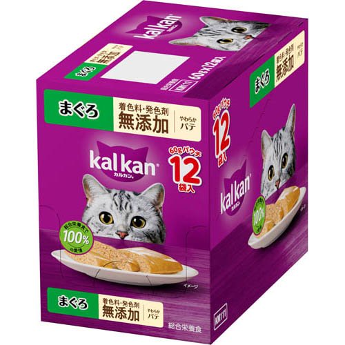 他サイト： カルカン パウチ やわらかパテ まぐろ 着色料発色剤 無添加 キャット ウェットフード(60g×12袋入)[キャットフード(ウェの商品画像