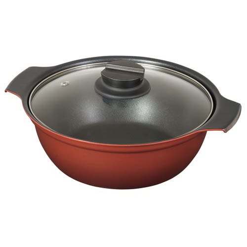 他サイト： 旨味 ふっ素加工 IH対応 ガラス蓋付 卓上鍋 20cm HB-6963 オール熱源(1個)[鍋]の商品画像