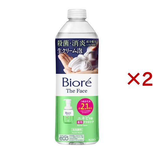 他サイト： ビオレ ザフェイス 泡洗顔料 薬用アクネケア つめかえ用(340ml×2セット)[洗顔フォーム]の商品画像